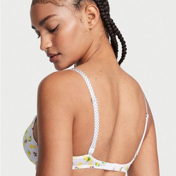 Victorias Secret Smooth Lemon & Polka Dot Push Up T-Shirt Bra NWT - Picture 2 of 5